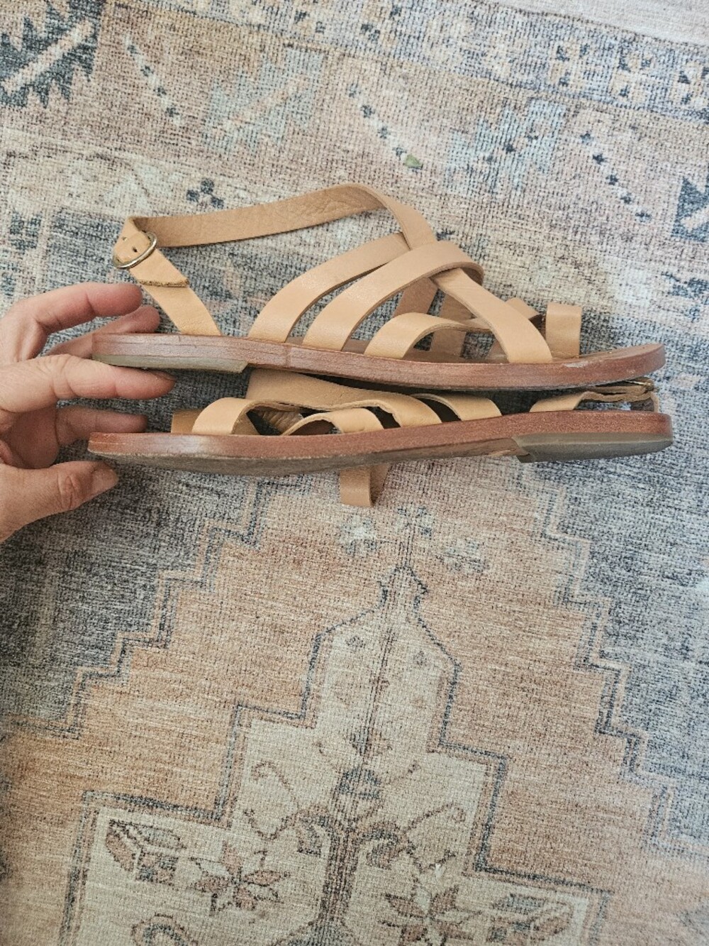 beek Tan Leather Multi-Strap Gannett Sandals - Picture 7 of 9